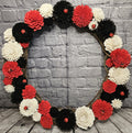 Ladybug Sola Wood Grapevine Wreath | Red Black Floral Door Wreath | Ladybug Garden Decor | Handmade Forever Floral Wreath