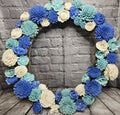 Blue & Ivory Sola Wood Grapevine Wreath | Handmade Forever Floral Door Wreath